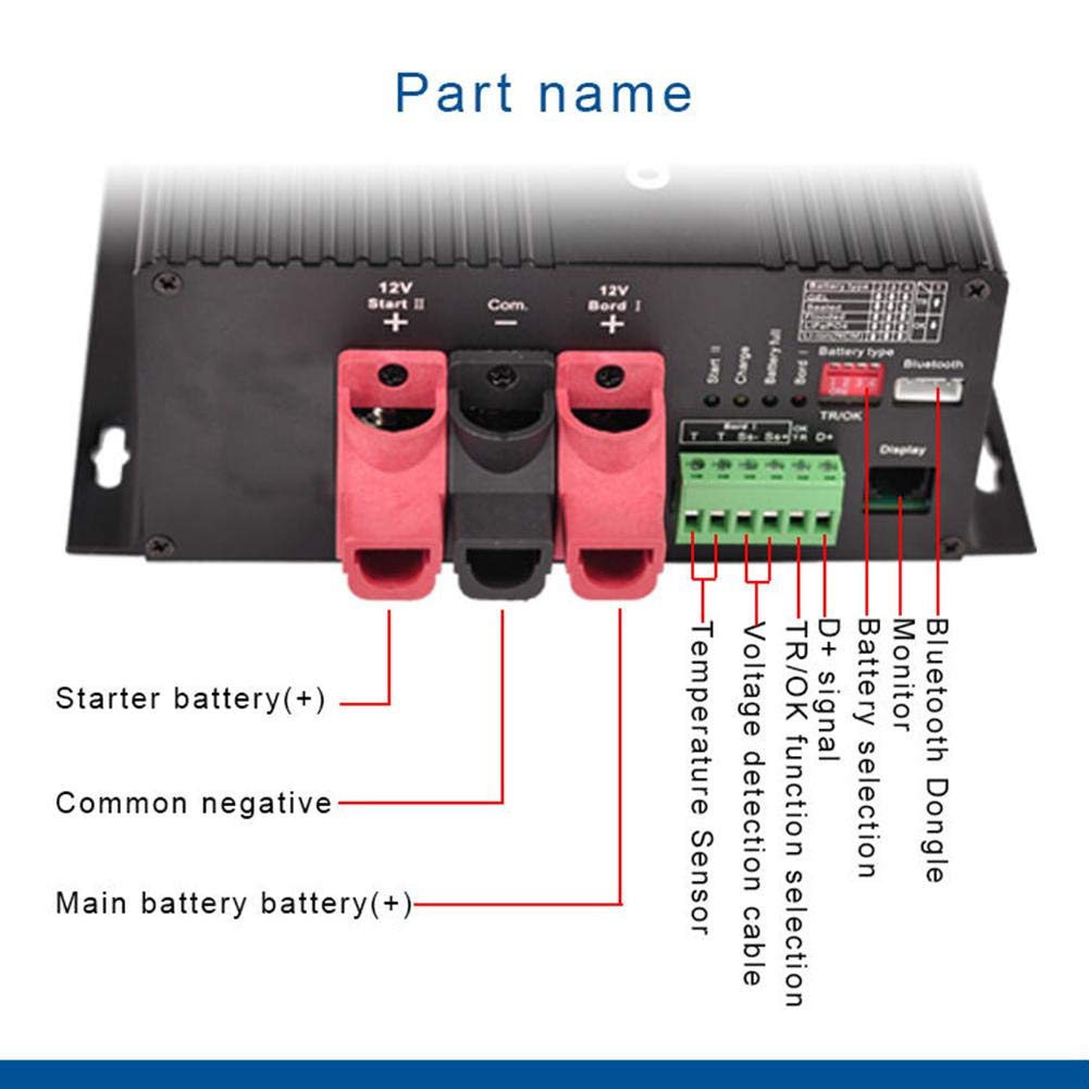 Caricabatterie Per Auto 12V / 30A, Manutentore Automatico Per Batteria Intelligente Con Alimentazione Bancaria Universale Bluetooth Connessione Parallela Automatica E Compensazione Della Carica