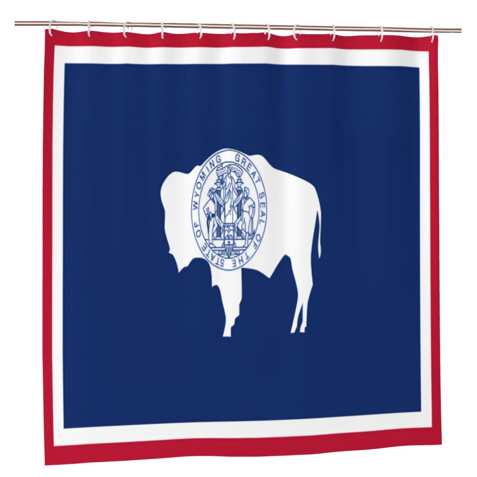 Klgrtjhk Plastic Wyoming State Flag Shower Curtain 72X72in Bathroom Curtain﻿