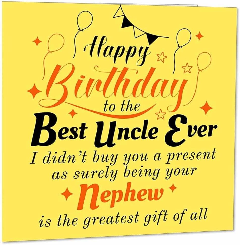 Carte D'anniversaire Amusante Pour Oncle Avec Badge De Nièce