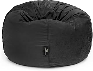 Luxe Decora Nest Soft Suede Bean Bag with Removable Layer | Washable | Perfect for Indoor Relaxation | Kids & Adults | Soft Velvet Finish | Filled with Polystyrene Beads (Black
