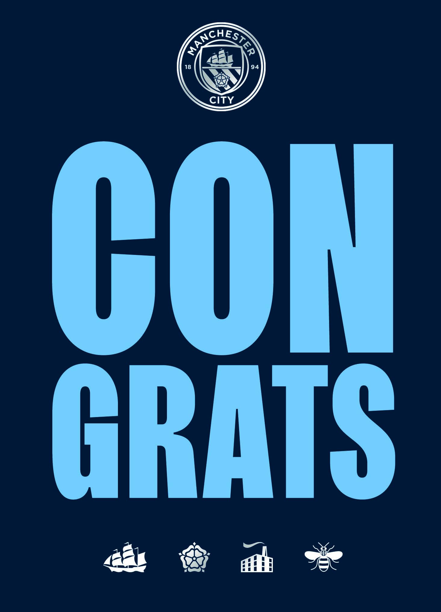 Danilo Promotions Ltd Manchester City FC Congratulations Card