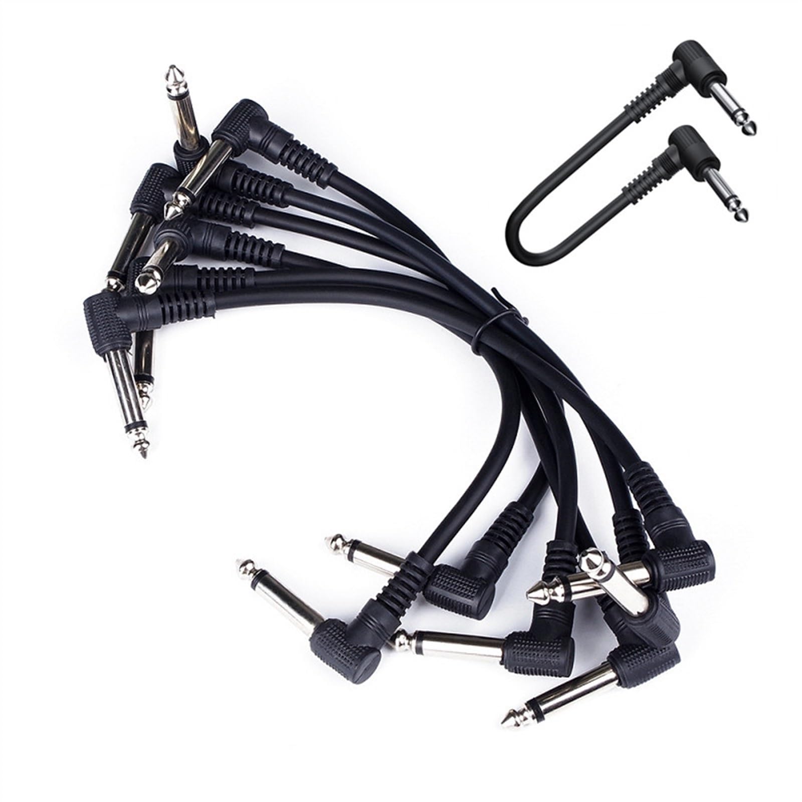 Cable de Audio para Guitarra 6 Uds., Dispositivo De Efecto De Guitarra, Línea De Conexión, Cables De Pedal De Parche De 6,35mm, Cable De Ángulo Recto De 21,5 Cm, Cables De Cobre