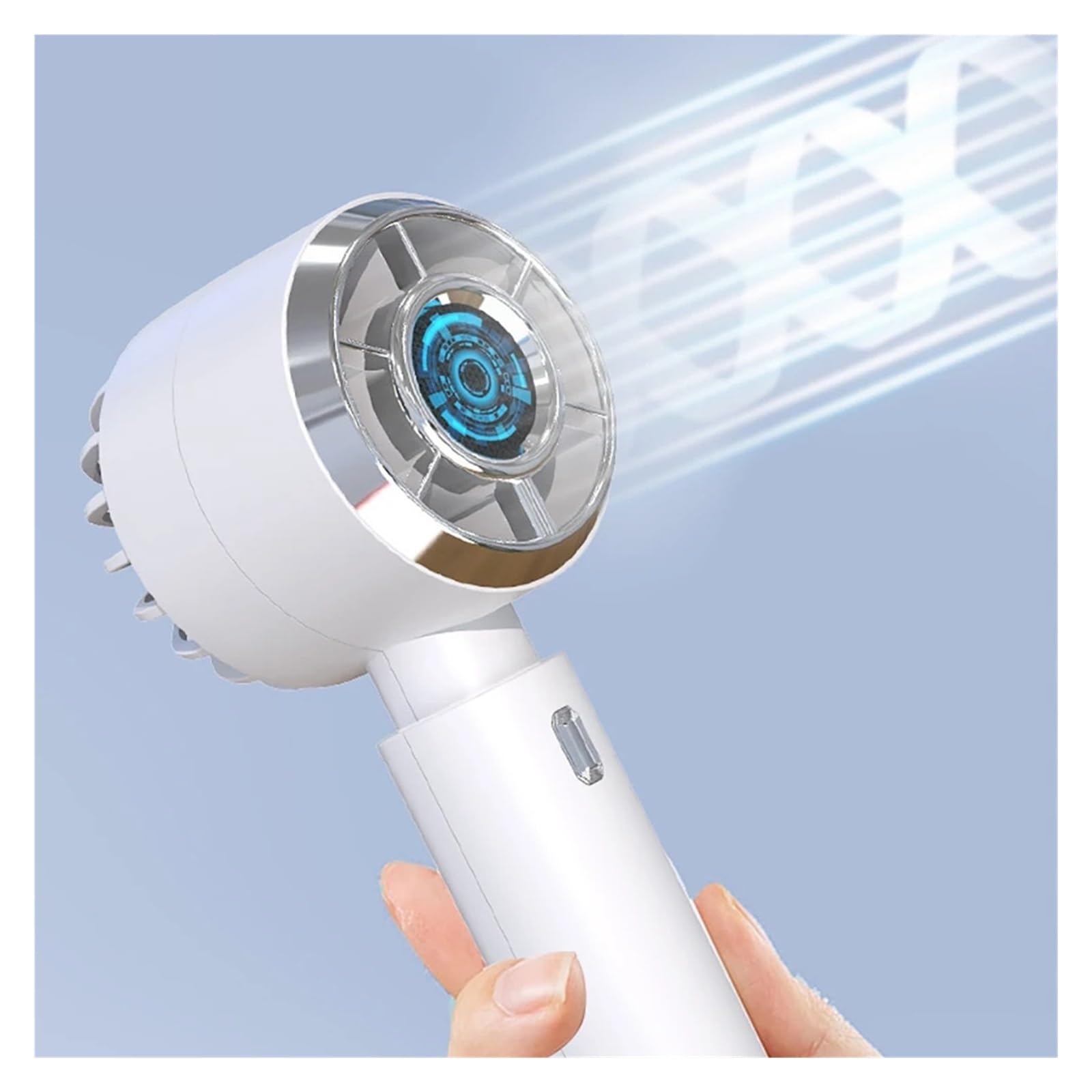Bureauventilator, Bladeless Fan Kleine Tafelventilator Air Multiplier Koeler Draagbare Oplaadbare Breeze Quiet Fan Met Touch Led Light Voor Kantoor Slaapkamer Wit