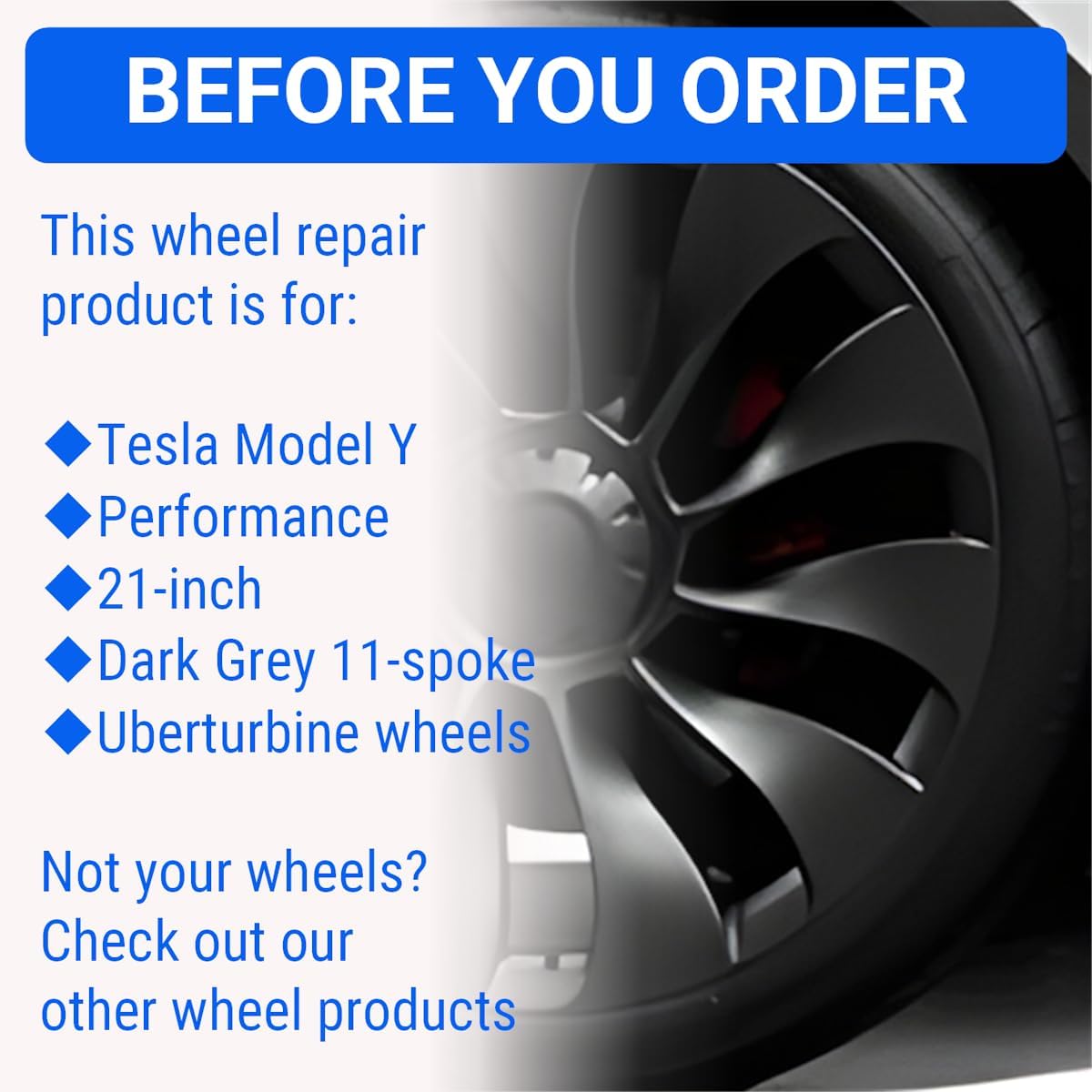 21 Model Y Uberturbine Performance Rims Touch Up Paint - DIY Curb Rash ...