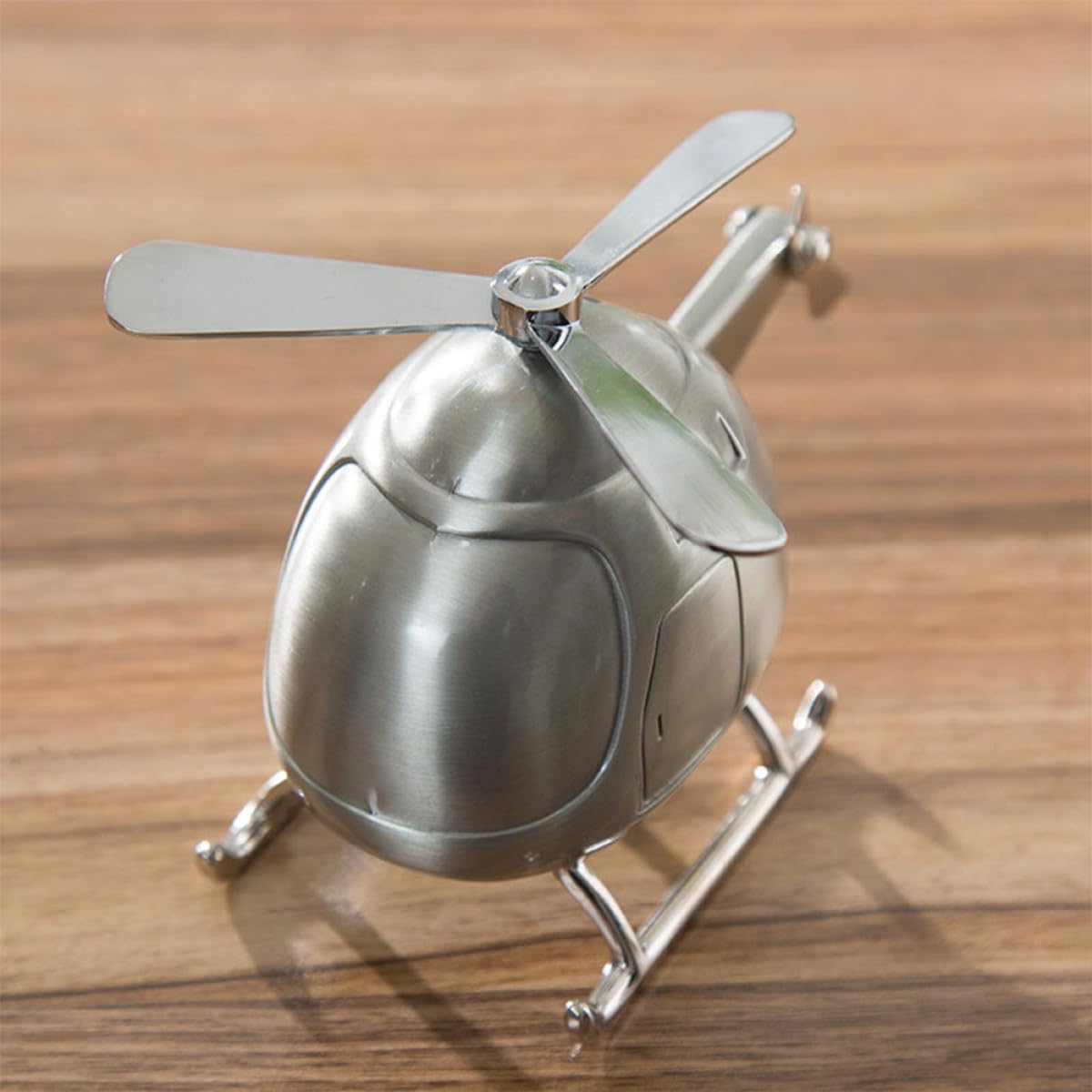 Homoyoyo Tirelire Hélicoptère Argenté en Plastique Mini Taille Boîte à Pièces pour Garçon et Filles et Décoration de Bureau Éducatif pour Économiser de L'argenté Ornement de Bureau Maison
