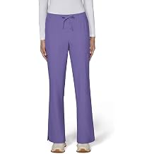 KOI Basics Women's 8 Pocket Holly Cargo Scrub Pants with a Drawstring Waist Heather Wisteria X-Small