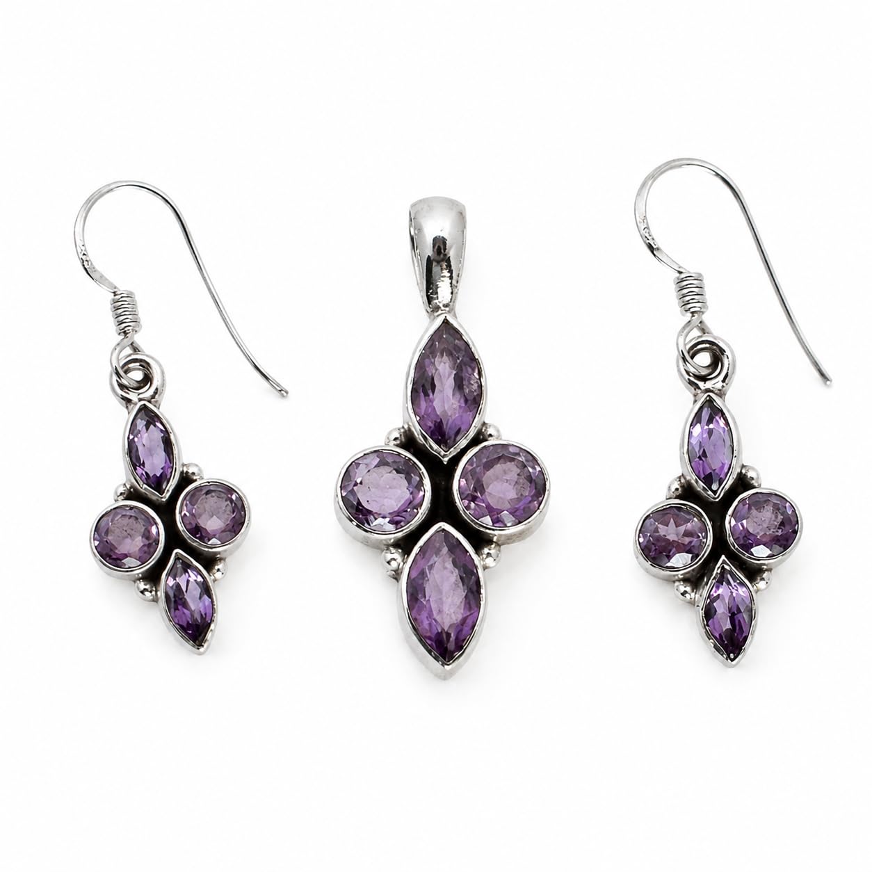 Juego de joyas de amatista morada en plata: regalo de San Valentín 8