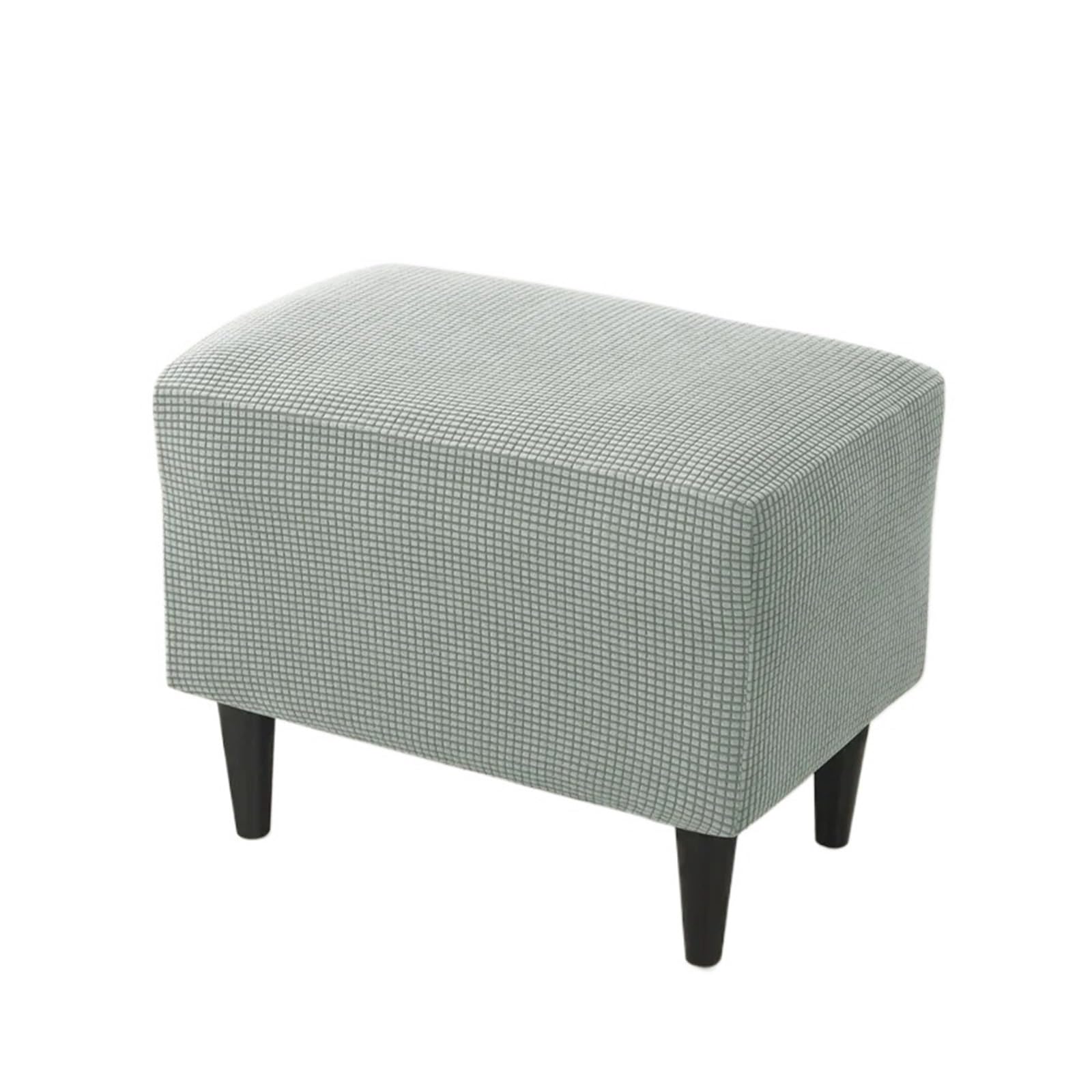 GCYEIDMA Wing Chair Slipcover Wing Chair Cover Stretch Wingback Armchair Covers Solid Color Relax Sofa Slipcovers with Seat Cushion(B4 Footstool Cover)