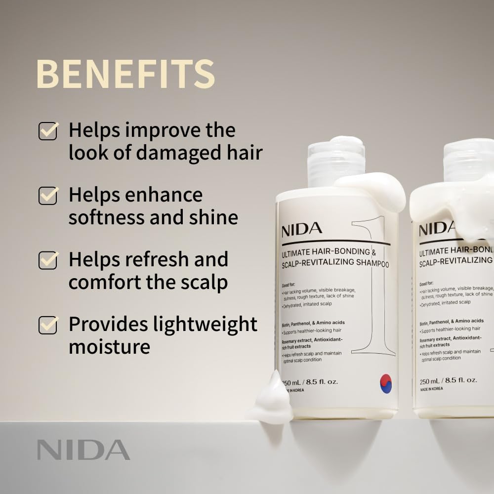 NIDA Ultimate Hair Scalp Care Set (Shampoo & Conditioner) | Leaves Hair Feeling Soft & Shine, Strengthens & Nourishes All Hair Types