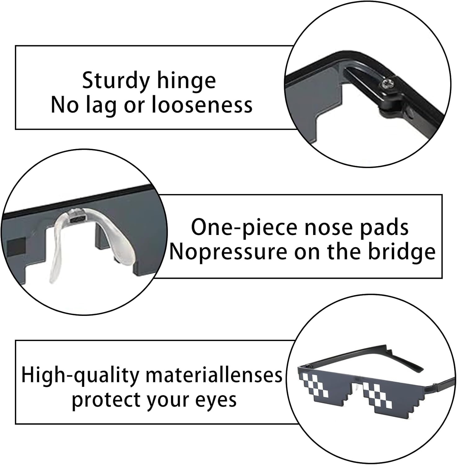 Funky Pixel-Sonnenbrille: Der ultimative Party-Gag für Jung und Alt!