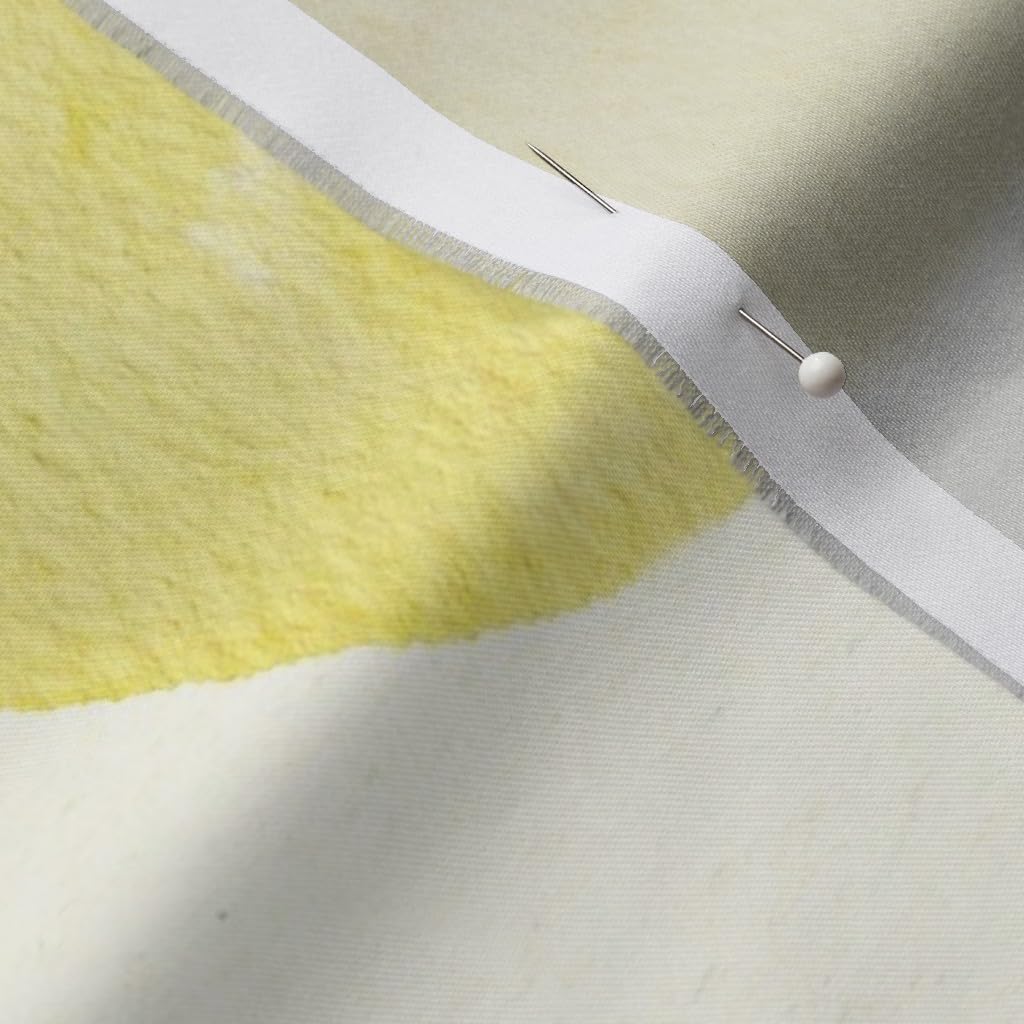 Spoonflower Fabric - Lemonade Lemons Summer Leaves Nature Fruit Citrus Beige Printed on Organic Cotton Sateen Fabric by The Yard - Sewing Quilting Apparel Home Decor