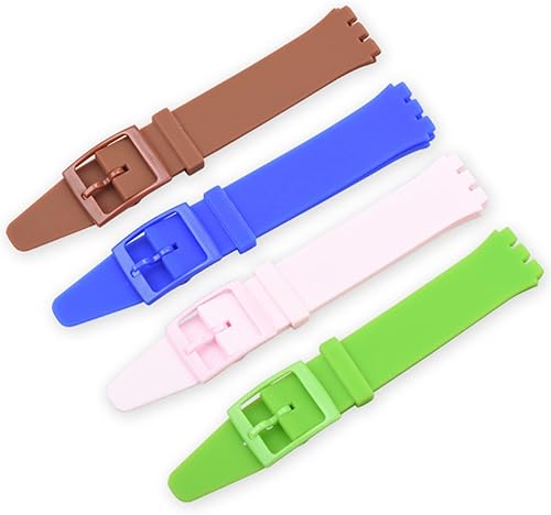 Vista 40 de Lijinlan Correa de silicona de repuesto para Swatch de 0.669 in, 0.748 in, 0.787 in, correa de reloj impermeable para Swatch