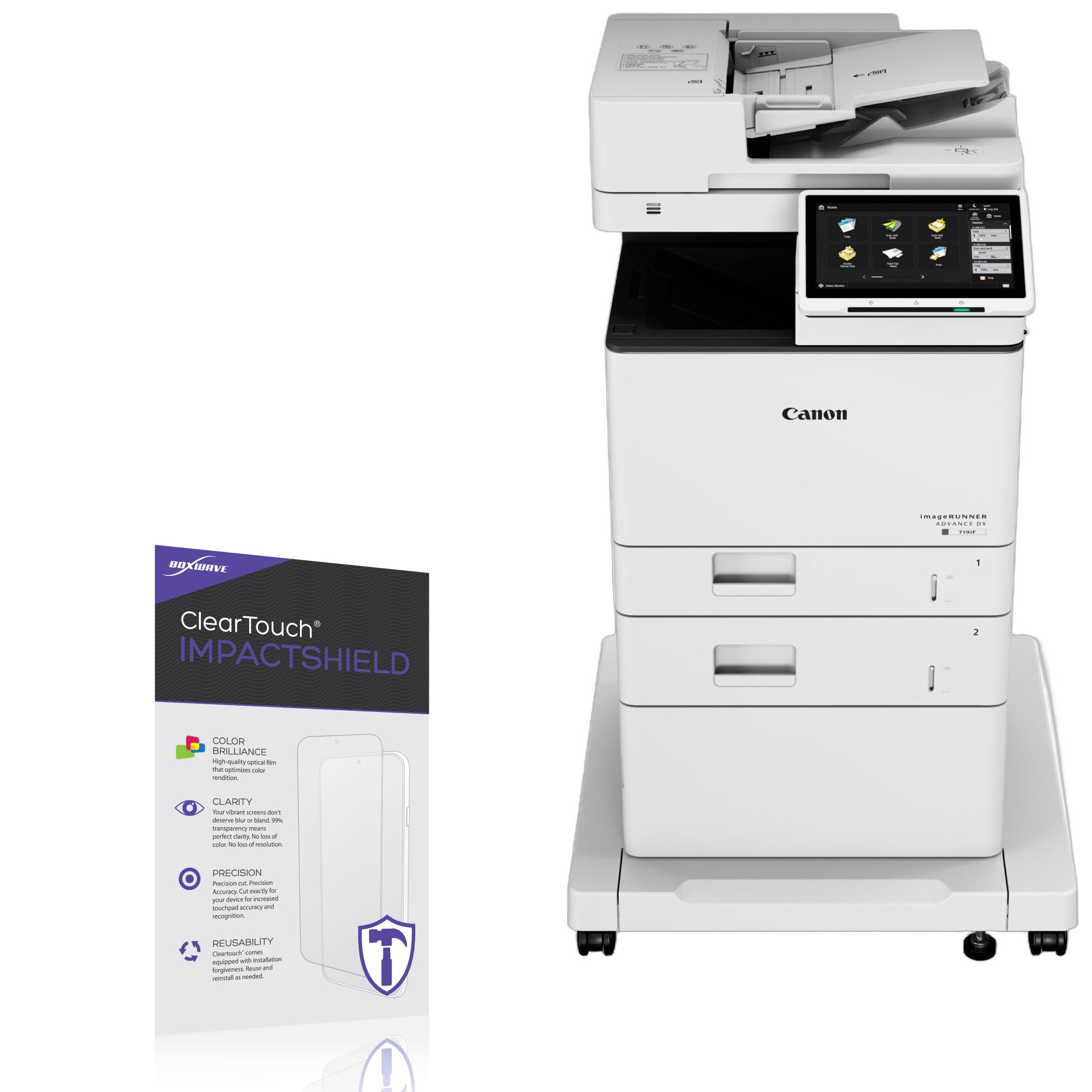 BoxWave Screen Protector Compatible With Canon imageRUNNER ADVANCE DX 619iF - ClearTouch ImpactShield (2-Pack), Impenetrable Screen Protector Flexible Film