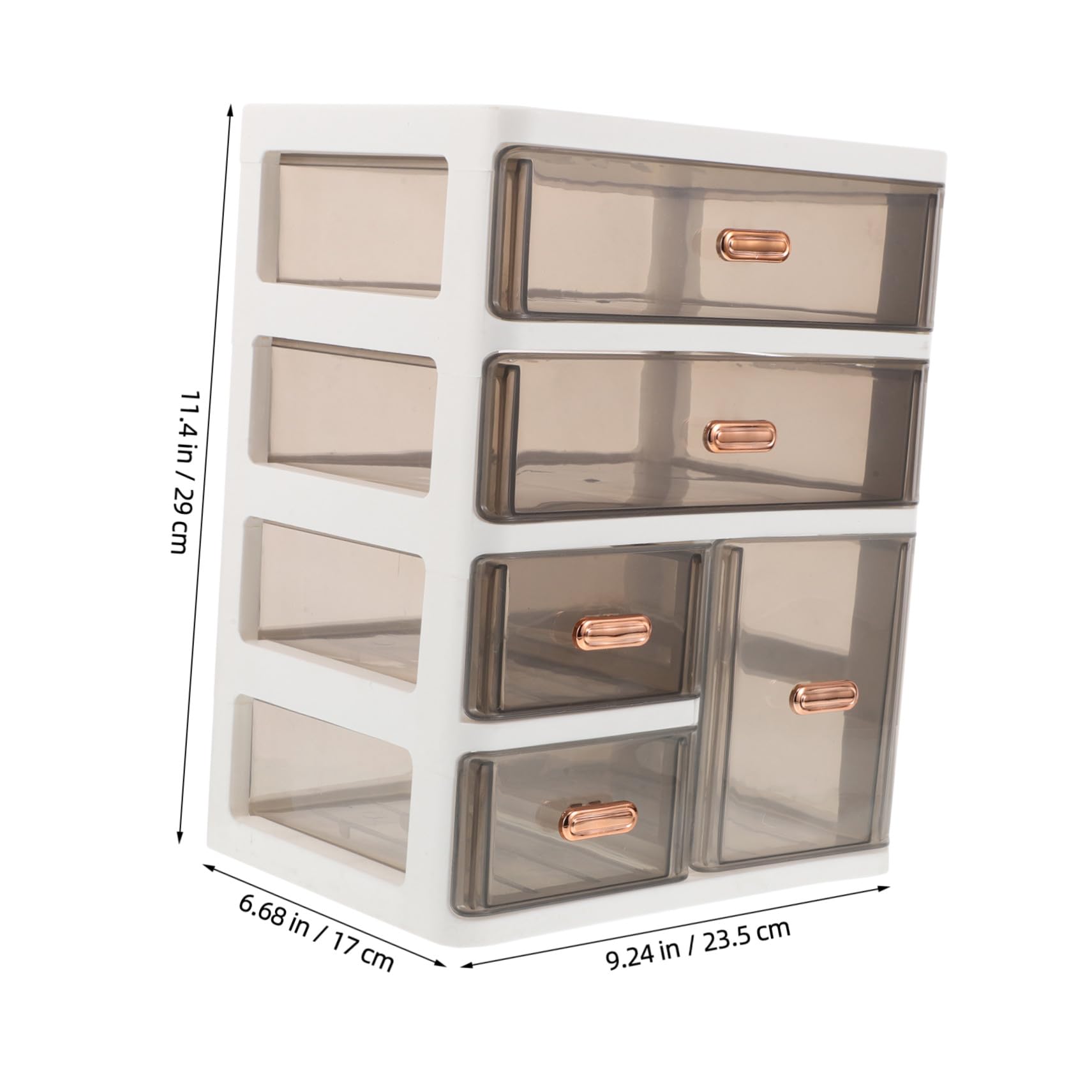 Veemoon Organizer da Scrivania con Cassetti in Plastica Trasparente Contenitore Multiuso per Trucco e Prodotti per Cura della Mobiletto Compatto per Casa e Ufficio Strati Medio