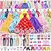 ZITA ELEMENT 101 Pcs Doll Clothes and Accessories Ramdom Style Gift Box Package, 5 Wedding Gowns 2 Fashion Dresses 2 Casual Outfit 2 Swimsuits 67 Accessories for 11.5 inch Doll Clothes for Age 3-10