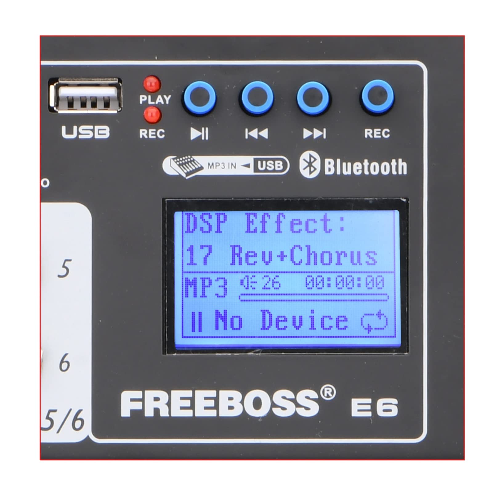 E6 6 Channel Bluetooth 24 Dsp effect USB Record Computer Record Karaoke Party Studio Mobile Live Broadcast Audio Mixer