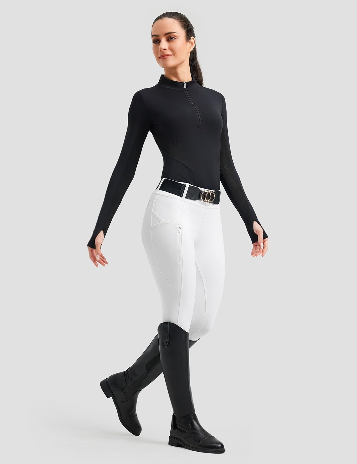 FitsT4 Sports Women's Horse Riding Pants Full Seat Equestrian Breeches High Waist Horseback Riding Tights with Pockets - Image 2