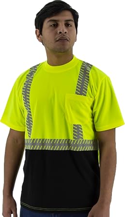Majestic Unisex Adult High Visibility Short Sleeve Shirt with Reflective Chainsaw Striping