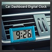 Vista 5 de DWARFOO Mini reloj digital para tablero de instrumentos de automóvil, reloj digital con pantalla LCD de hora y día, soporte autoadhesivo