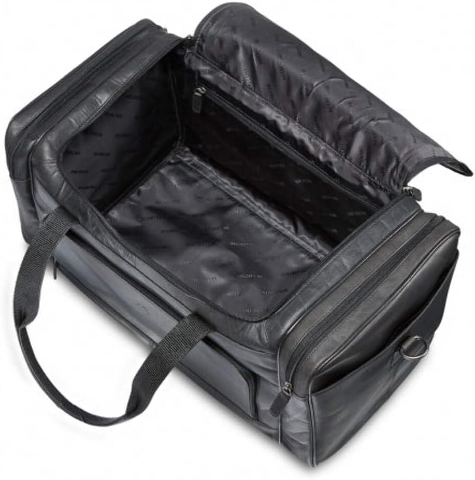 Top Grain Oily Waxy Buffalo Leather Carry-on Duffle Bag, Brown, 20" x 10.75" x 10.75"