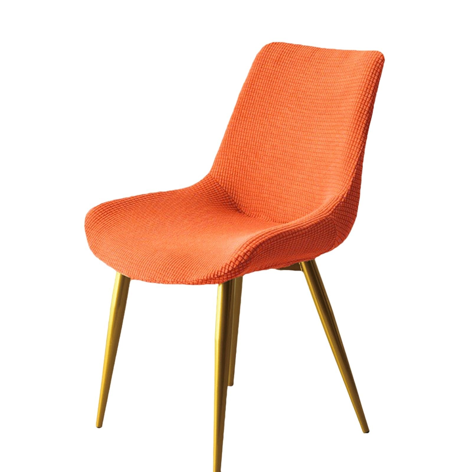 Housses chaise sans accoudoirs lavables orange | Protection élastique de sièges de repas