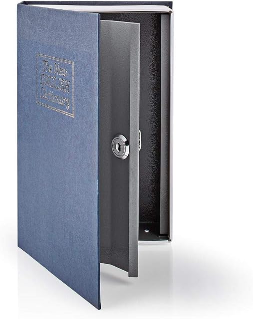 Invero Book Safe Portable Secret - The New English Dictionary - Style Diversion Money Box Safe, Strong Steel Security with 2 Keys - Ideal for Storing Cash, Coins, Jewellery and Documents - Medium