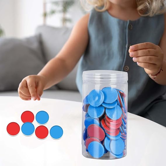 100 Pieces Learning Counters Two Color Counters for Math Practice Bingo Chips Math Counters for Kids for Game Classroom