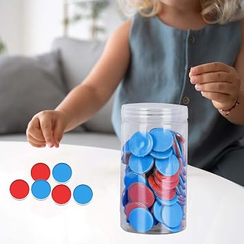 100 Pieces Learning Counters Two Color Counters for Math Practice Bingo Chips Math Counters for Kids for Game Classroom