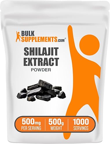 BulkSupplements. com Shilajit Extracto en polvo  Suplemento de ácido fúlvico, suplemento Shilajit  Sin gluten, 500 mg por porción de polvo de