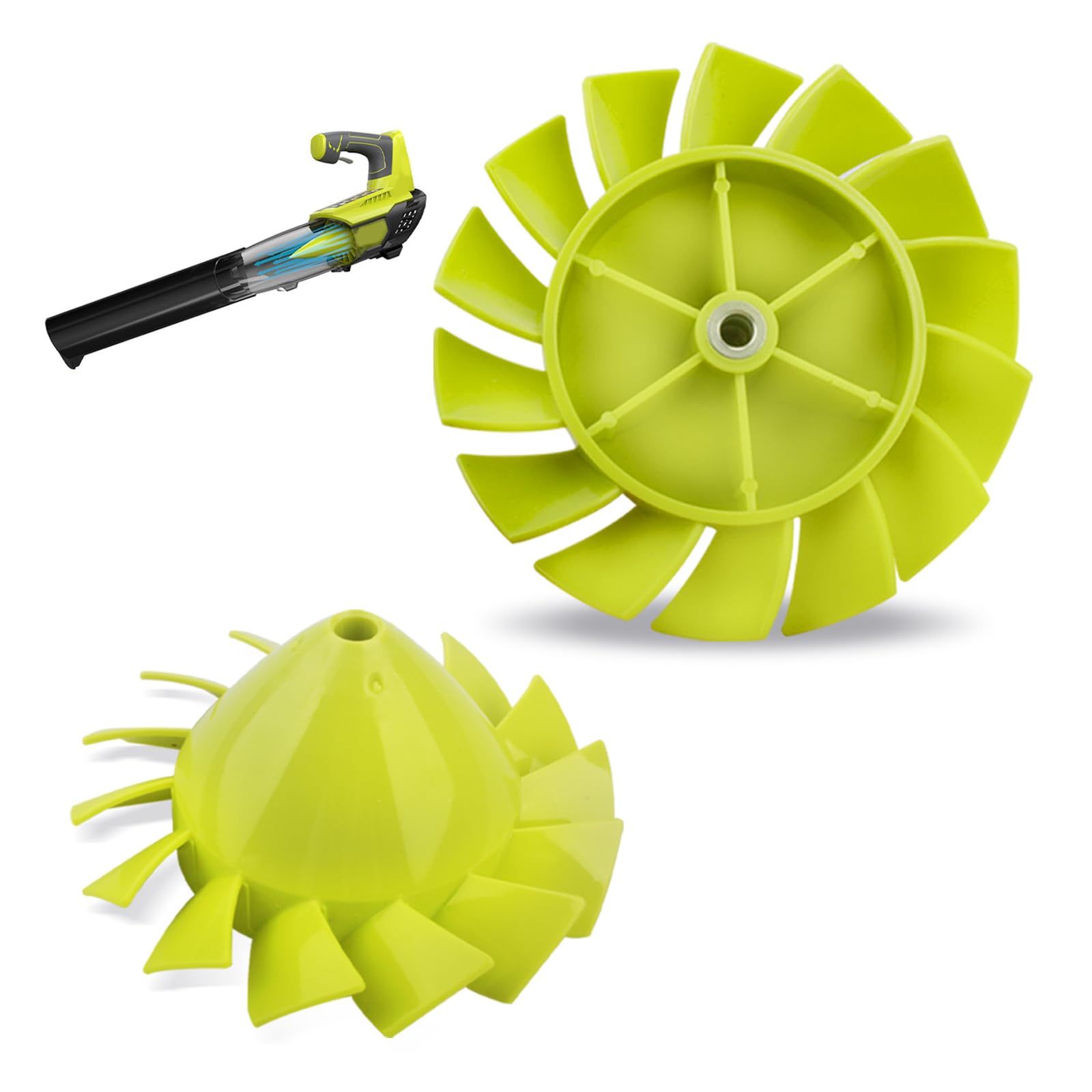 AAAQQ 529437003 529437004 529437001 Blower Fan Replacement for Homelite Ryobi 18 Volt Cordless Blower P2108 P21081 P21081VN P21081VNM (2 pcs)