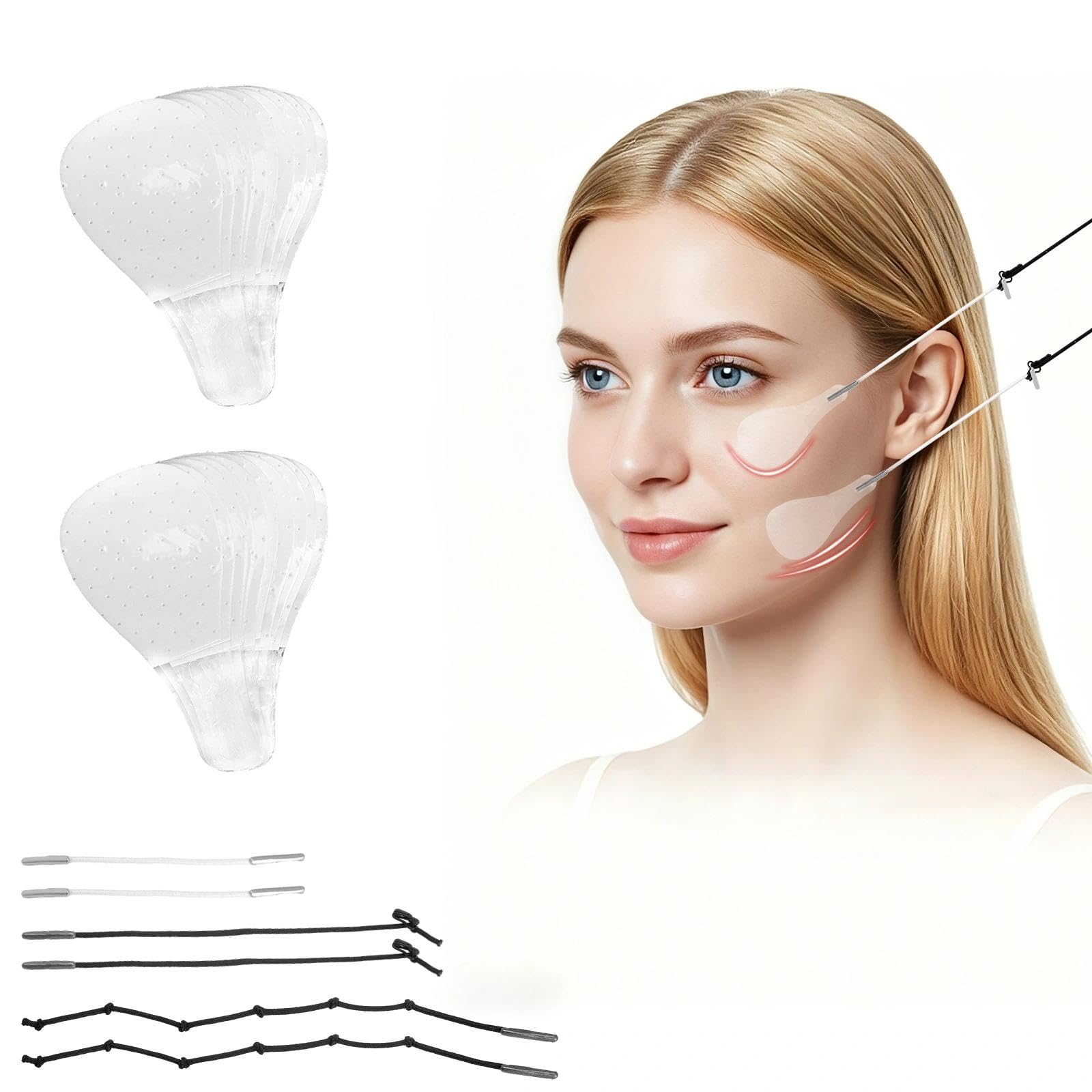 Face lifting tape face tape lift hilos tensores faciales 120 adhesivos con 3 bandas, impermeables elásticos y discretos para maquillaje, fotos y contorno del rostro