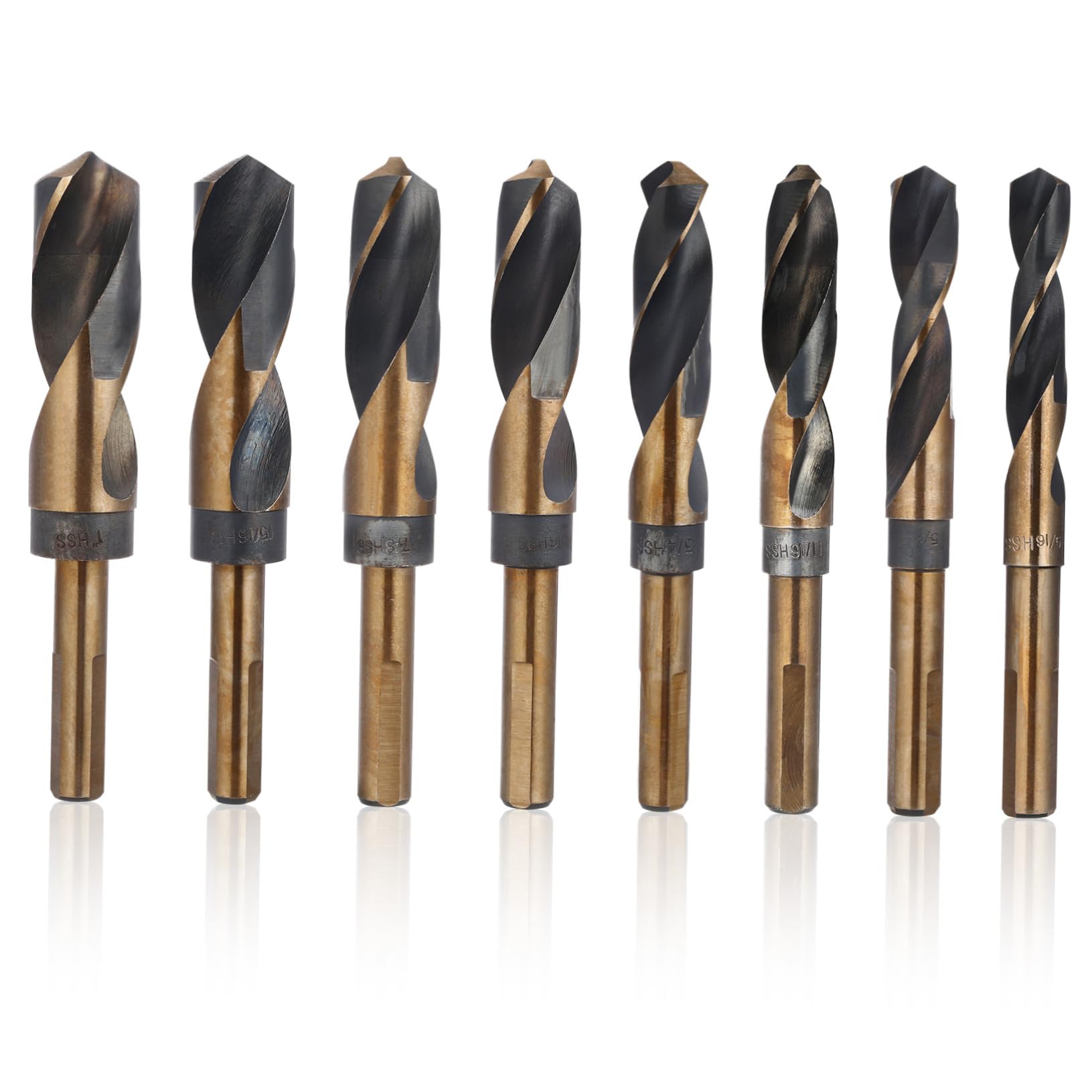 Juego de 8 Brocas para Metal 14-25mm de Acero Negro