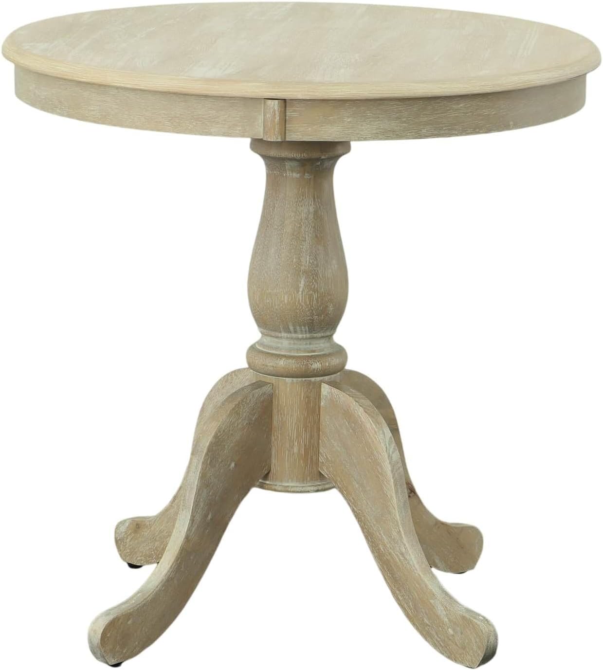 Carolina Chair & Table Fairview Round Dining Table – Classic American Style Furniture, Seats 2-4 Person Wooden Top Pedestal Base Table for Kitchen or Dining Room (Natural Driftwood, 30")