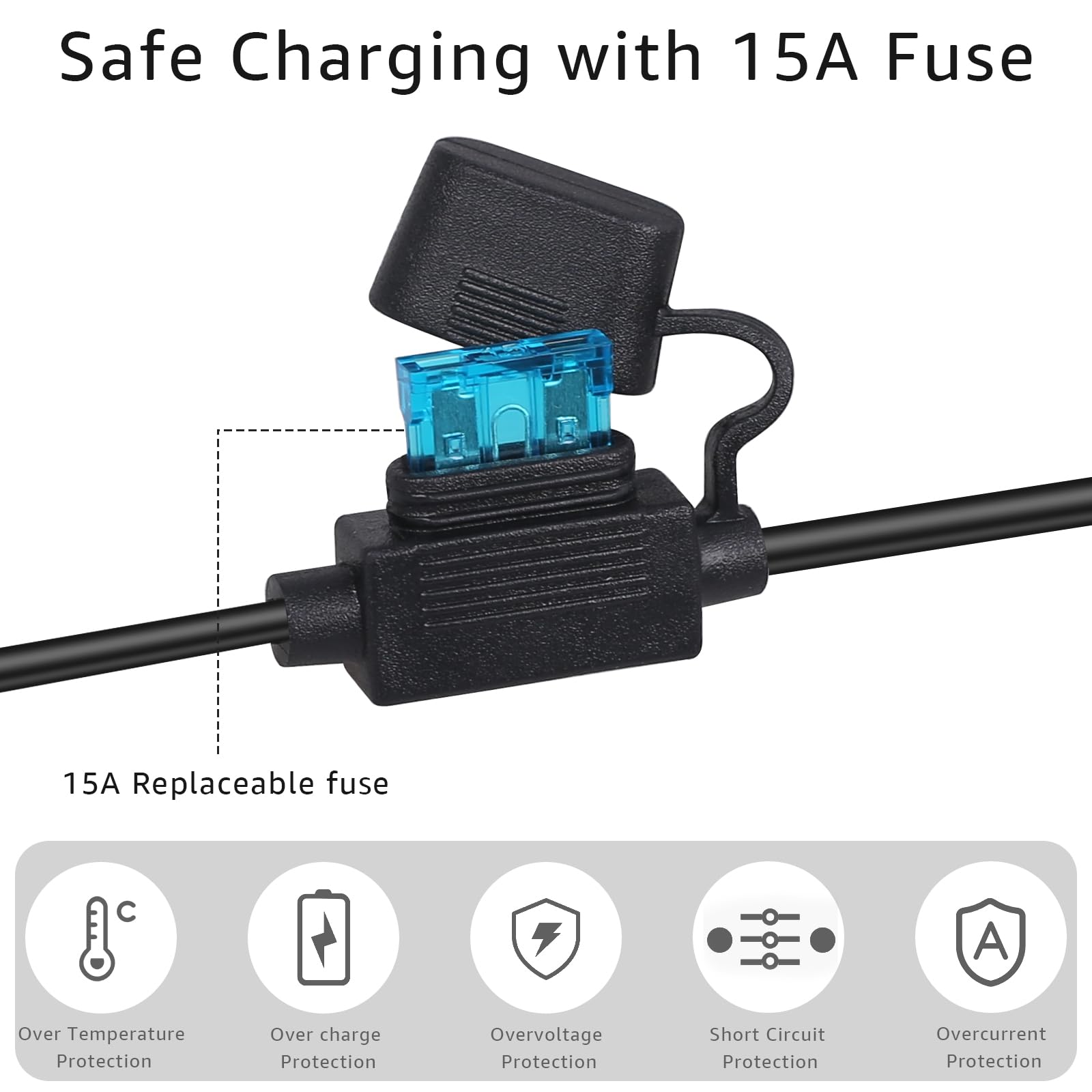 Cordon d'alimentation 12 V CC pour réfrigérateur de Voiture Compatible avec Alpicool, Costway, ARB, ICECO, Setpower, Aspenora, JoyTutus Câble d'alimentation pour réfrigérateur Portable de