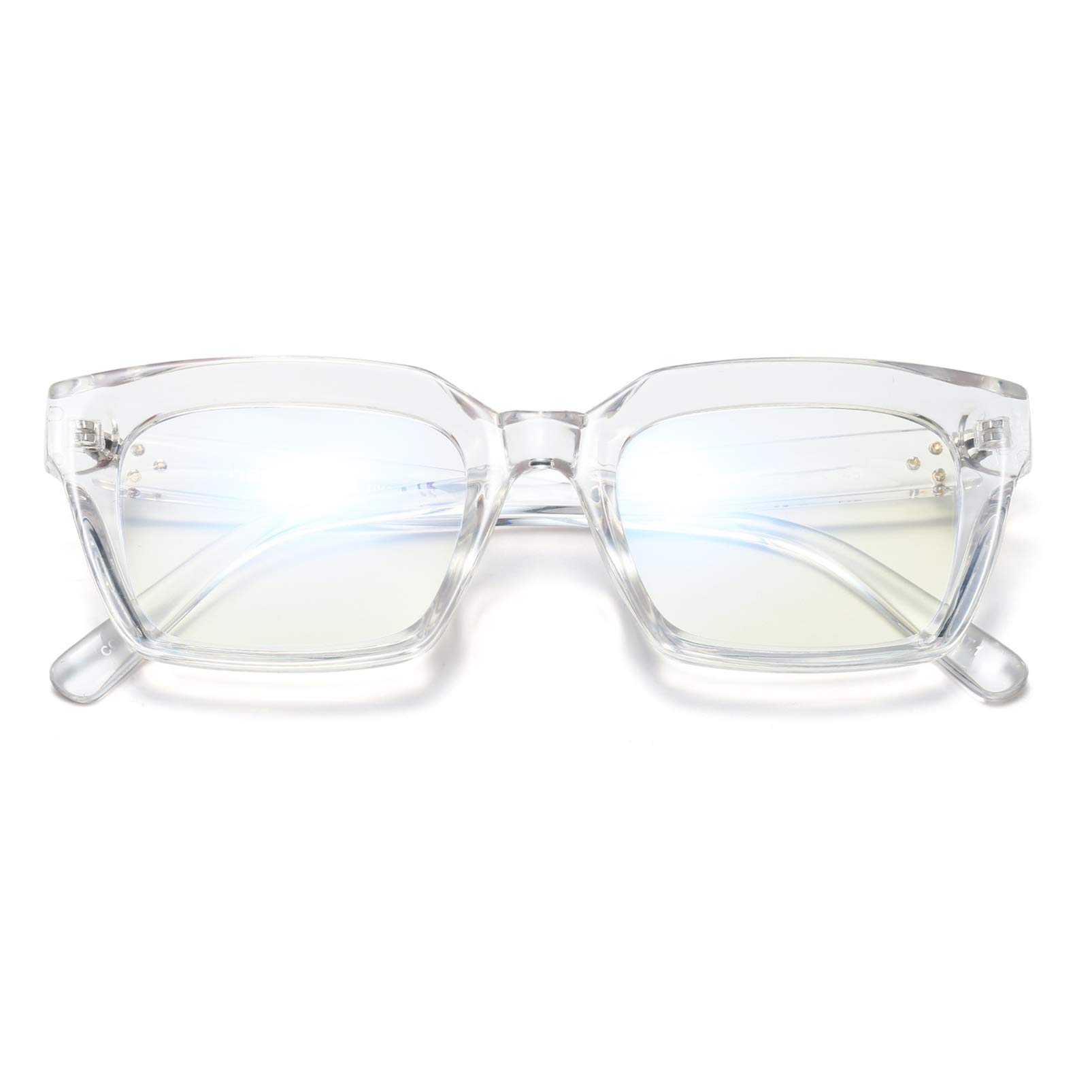 ZUVGEES Retro Oversized Blue Light Blocking Reading Glasses Big Eyeglass Frames Large lens Computer Readers (Clear, 0.00) - Image 3