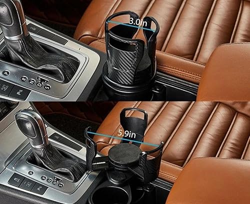 Miniatura 2 de Soporte universal ajustable para tazas de coche, bandeja para bebida, soporte de vaso de doble agujero, ranura para teléfono celular, bandeja de