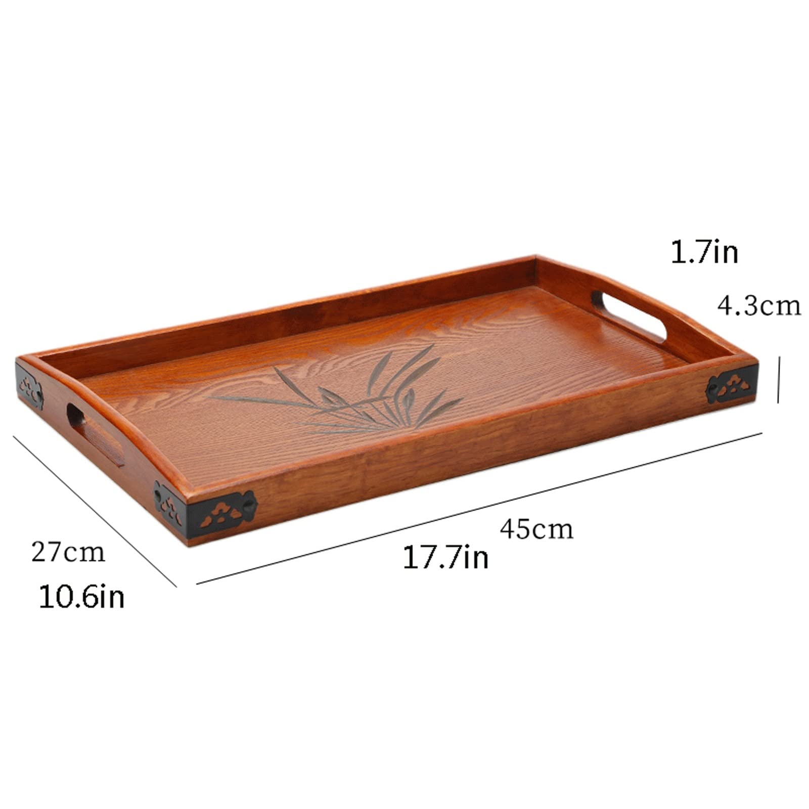 Bandeja para Servir Bandeja de Madera Bandeja de porción Rectangular con manijas de inserción Té Bebida Bandeja Trans Bandeja Bandería Bandeja Bandejas para Servir