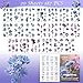 Twilight Florals Transparent Flower Sticker Book, 20 Sheets 187 PCS All Unique Blue & Purple Floral Stickers, Aesthetic Stickers for Scrapbook Supplies Junk Journal self Care Mental Health Journal