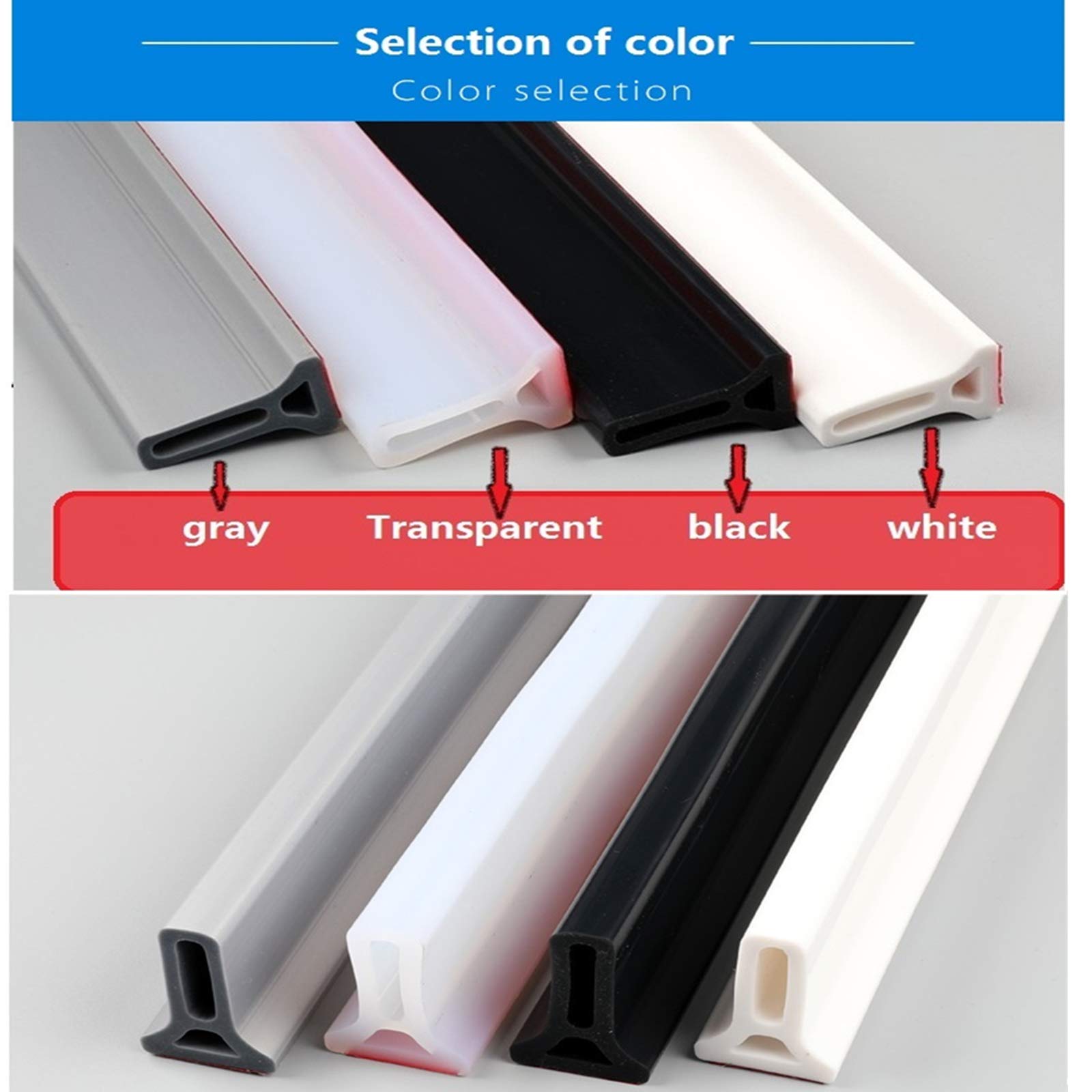 Tira impermeable flexible de silicona, tope de flujo de agua de baño flexible para separación de baño seco y húmedo (400cm,Transparent)