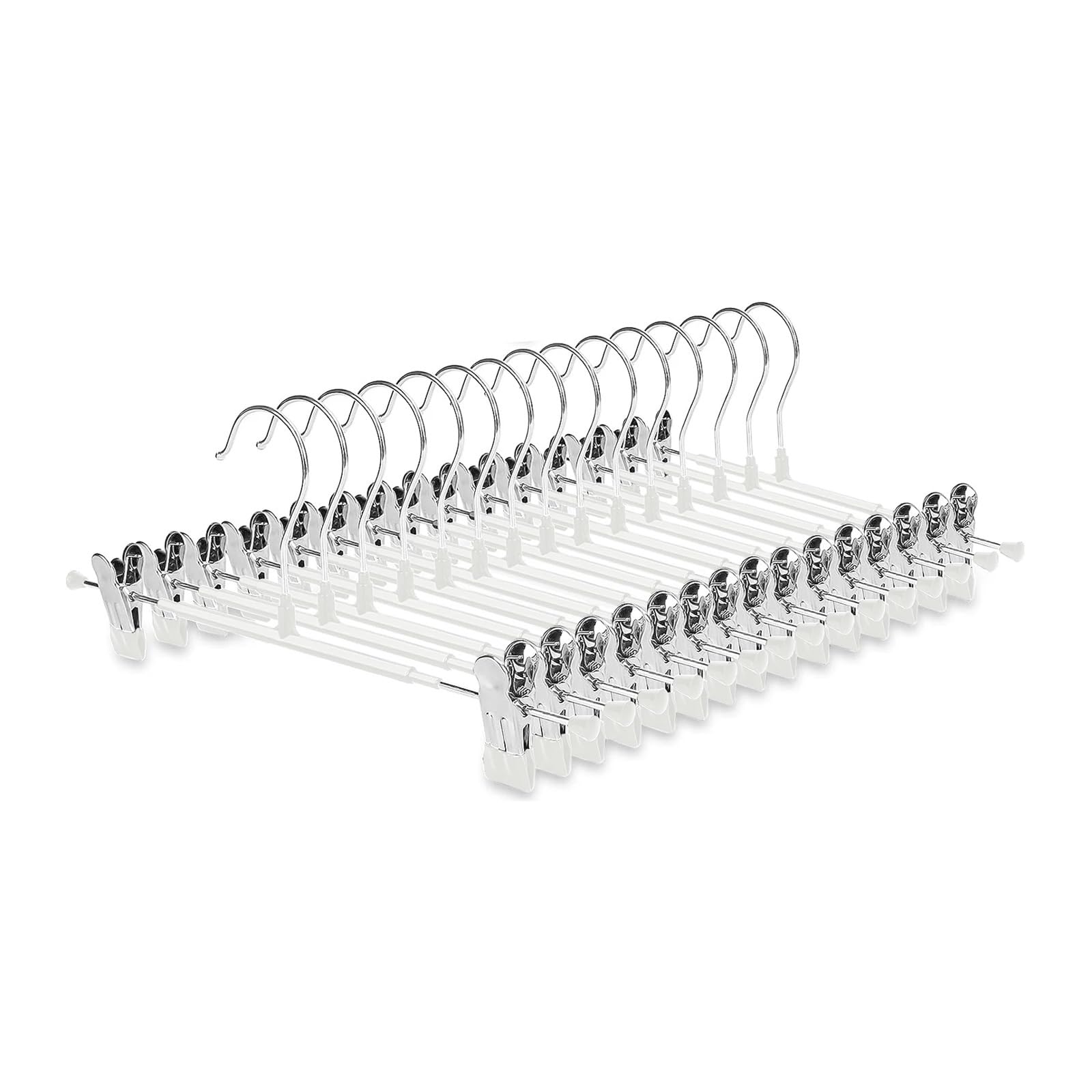 KFGISD, Trouser Clip Household Seamless Trouser Rack Household Stainless Steel Hanging Clothes Skirt Hanging Pants Hanger,Bulldog Clips(White5pcs)