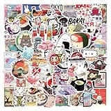 110Pcs Japanese Traditional Culture Stickers, Vinyl Waterproof Japan Travel Decals for Laptop Water Bottle Phone Car Bike Stakeboard Scrapbook, Japanese Food Ramen Cuisine Sushi Stickers for Adults