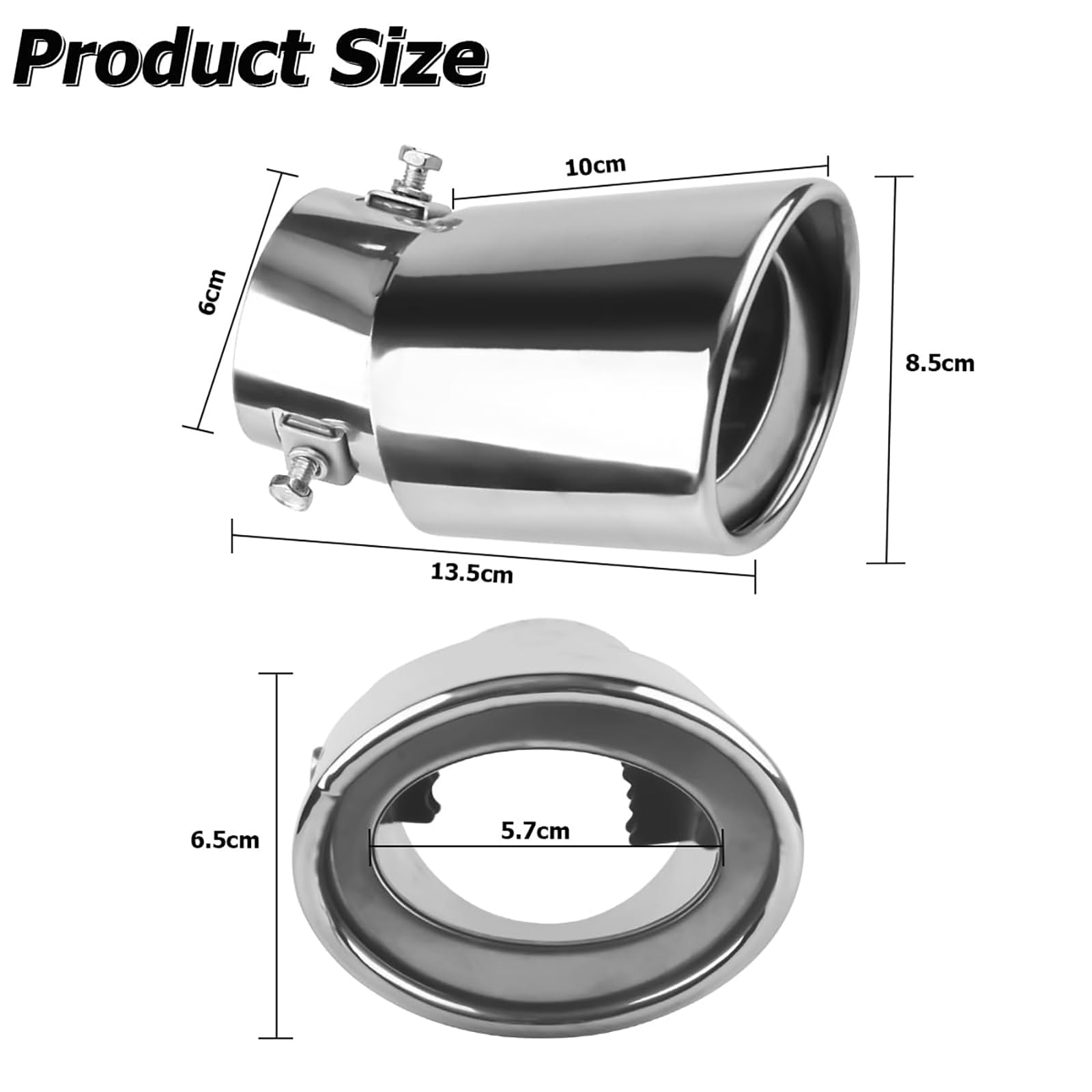 Terminale di Scarico Punta Marmitta, per Hyundai i20 III (BC3/BI3) 2020 2021 2022 2023-2025 Rivestimento Copertura Silenziatore Posteriore Acciaio Inox Accessorio Auto