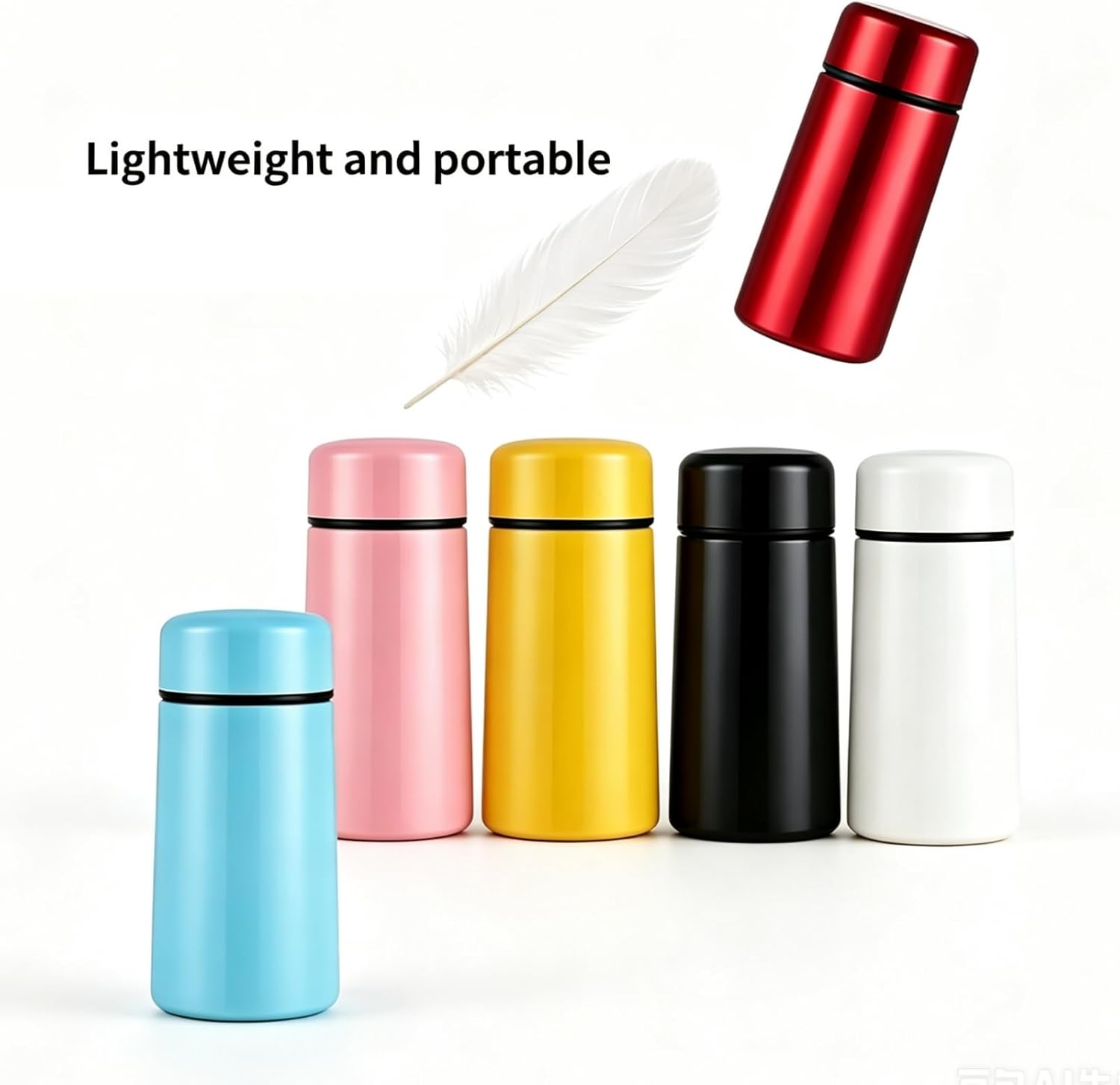 Mini Stainless Steel, 5 oz Cute Water Bottle,MINI Flask, Pocket Coffee Bottle,Small Thermal,Mini Tumbler, Portable Pocket Size for Travel, Office, Daily Use (Black)