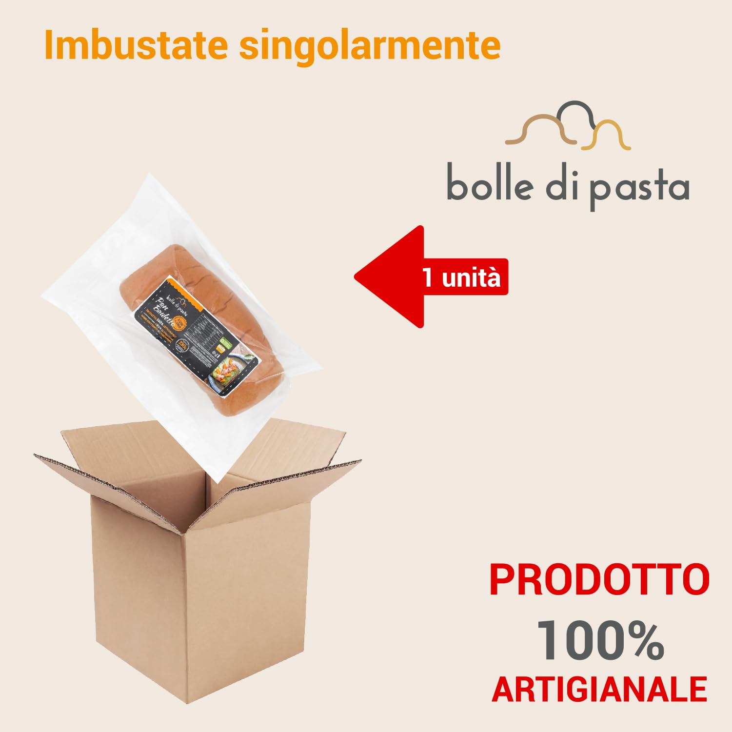 Bolle di pasta® Pan Bauletto Low Carb – Pane Artigianale e Naturale, +30% Proteine, Solo 2,4g Carboidrati – Adatto a Diete Keto, Iperproteiche, Diabetiche – Confezione da 260g (1 o 3 Pezzi) (1 Unità)