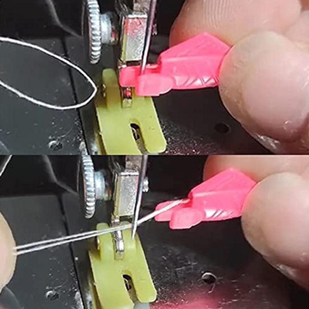4 Sets Needle Threader Fish Type Sewing Machine Automatic, Sewing Needle Inserter for Hand Sewing Machiner Needle DIY Tools Embroidery Floss, Sewing Plastic Wire Loop, Sewing Threaders Multicolor