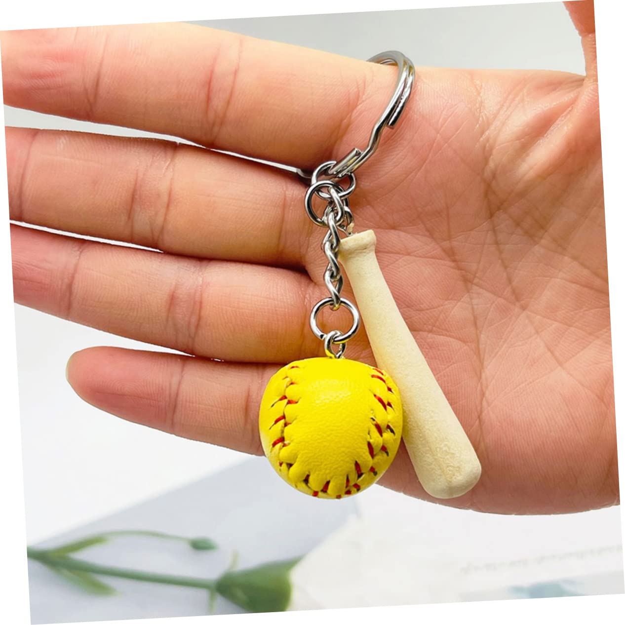 Sosoport 20piezas Llavero De Béisbol Miniatura Colgante Deportivo Decorativo Accesorios Para Amantes Del Béisbol Para Llaves y Bolsos