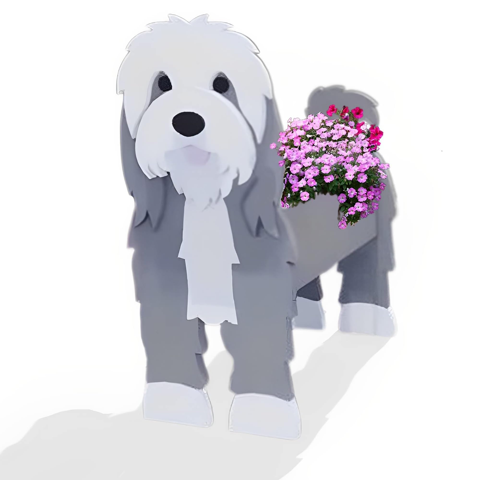 Xinoiiatir Dog Planter Plant Pots, Cute Dog Flower Planter, Indoor/Outdoor Dog Flower Pots, Rectangular Plant Flower Pots Decor Indoor Outdoor Garden Plants DIY Decoration Gift,Baba Collie-34cm