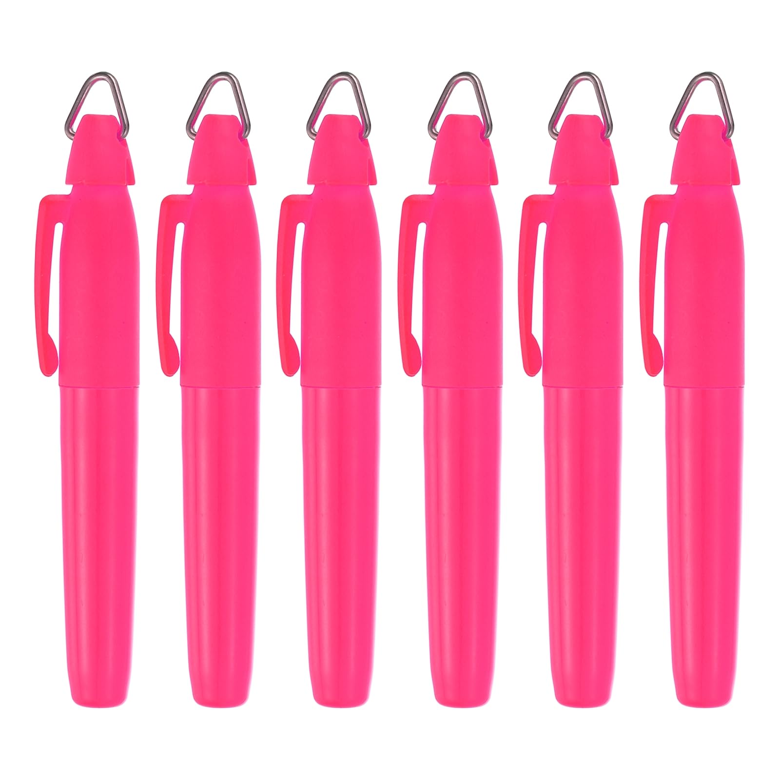 PATIKIL 6 Pcs Highlighters Set, Chisel Tips Dry-Quickly Bible Highlighter Markers with Triangle Hook No Ink Bleeding for Notes Journaling Pain Office Supplies, Fluorescent Pink