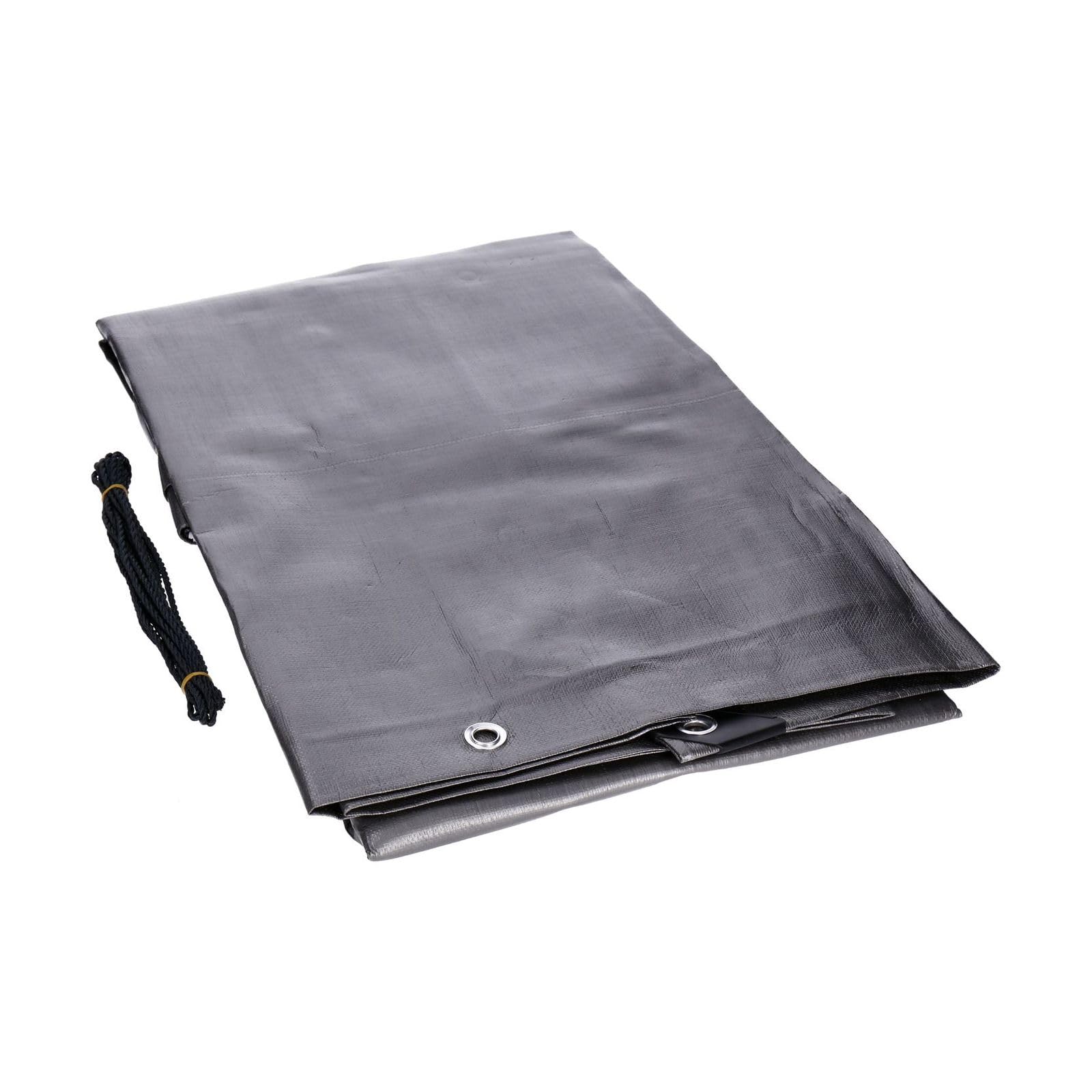 Bâche en PE renforcée 5x5m, 140g/m², avec 4 Cordes de Fixation, œillets en Aluminium Tous Les 50cm, Coins et Bords renforcés - Imperméable, indéchirable, UV stabilisée, Étanche