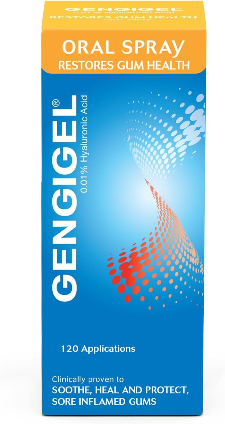 Gengigel Oral Spray 20ml - Hyaluronic Acid Mouth Ulcer Treatment for Adults, Gum Repair & Gum Disease Care, Spray for Mouth Ulcers, Inflamed or Bleeding Gums